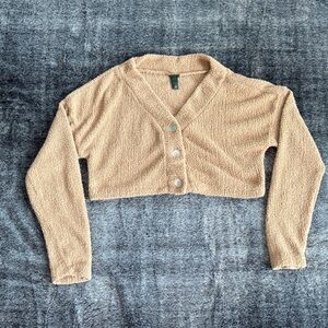 Crop Wild Fable Textured Tan Sweater